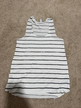 Alternative White and Black Striped Tank Top